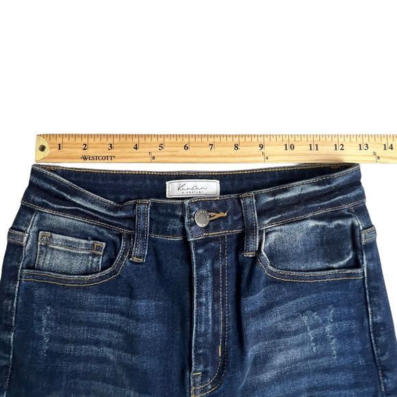 KanCan Signature Dark Wash Distressed Ultra High Rise Ankle‎ Skinny Jeans 26 - Picture 6 of 8